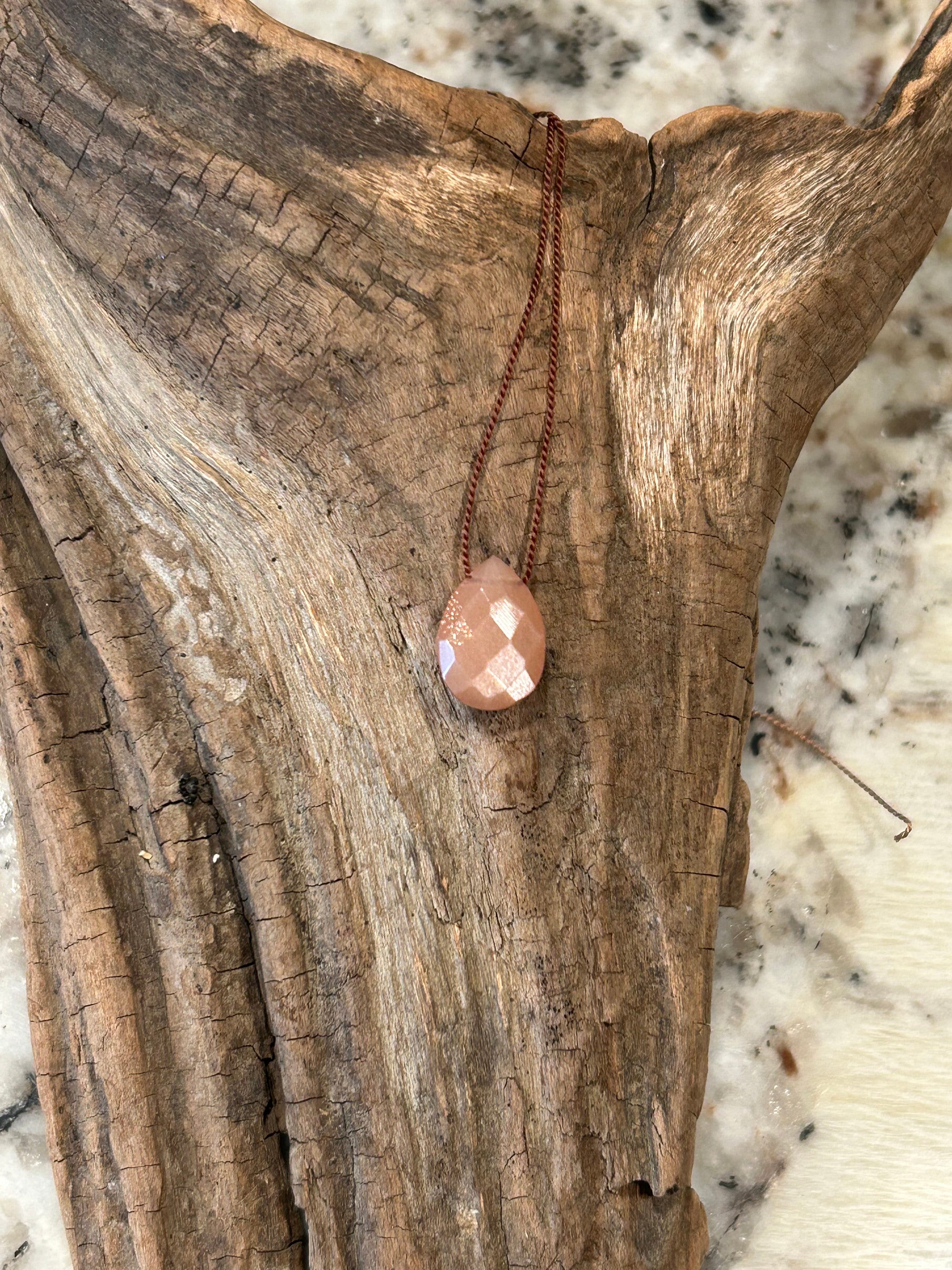 YGP Natural Peach Moonstone Necklace. YGP Natural Peach Moonstone Necklace.