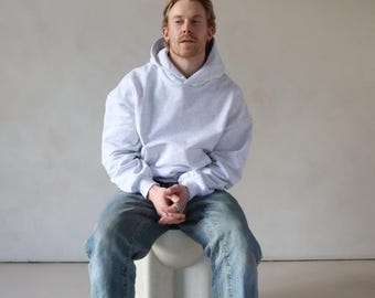 Heather Grey Heavyweight Hoodie - 100% Cotton | SET4ALL