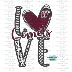 West Carter Comets Sublimation Design PNG