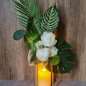 Tropical Centerpiece for Wedding Lantern Centerpiece for Table Tropical Decor Beach Hawaiian Wedding Decor Tropical Flower Arrangement Swag