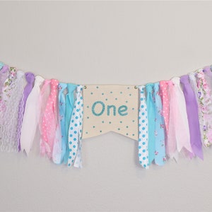 First Birthday Highchair Banner | Birthday Garland | Pastel Birthday Banner