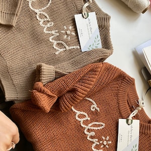 Handbestickter Baby/Kleinkind Pullover, Custom Embroidered Baby/Toddler Sweater, Personalisiertes Baby Geschenk, Personalisierbarer Pullover image 8