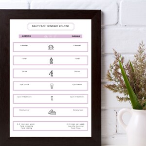PRINTABLE Skincare Routine Daily Skin Care Routine Printable, Self Care ...