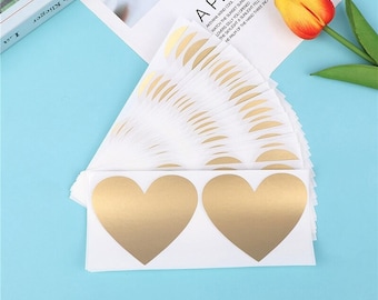 Scratch Stickers Heart Stickers (2 colors to choose from) - Set of 12 or 24 - Scratch Stickers - 80x70mm