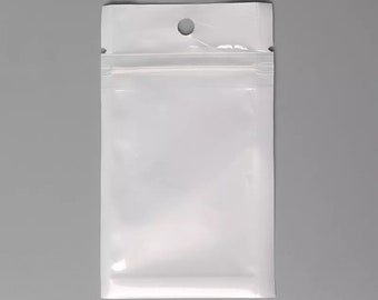 Sachet zip blanc et transparent 6x10 cm - Lot de 25, 50 ou 100