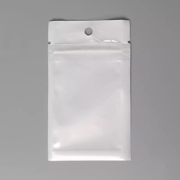 Sachet zip blanc et transparent 6x10 cm - Lot de 25, 50 ou 100