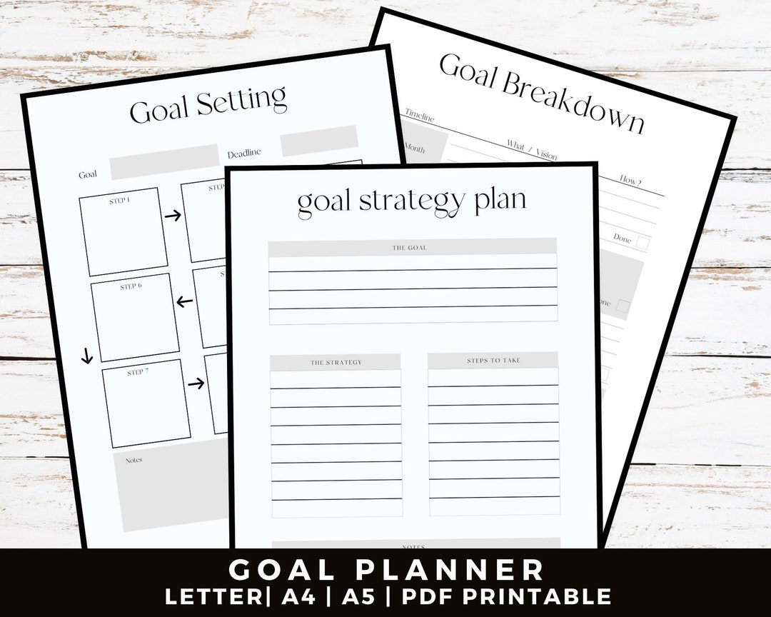 Black Mini Goal Setting Planner Lifebinder Self Care Journal Etsy