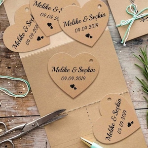 Personalized Die Cut Wedding Kraft, Custom Wedding Kraft Tags, Kraft Gift Tags, Kraft Paper Wedding Tags, Kraft Brown Wedding Favor Tags