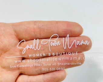 Custom White Ink Clear Stickers, Transparent Business Logo Labels, Waterproof Die Cut Vinyl Decals
