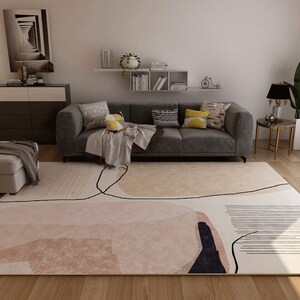 Minimalist Designed Floor Carpet Modern Geometric Abstract Colorful Modern Abstract Rugs for Living-room