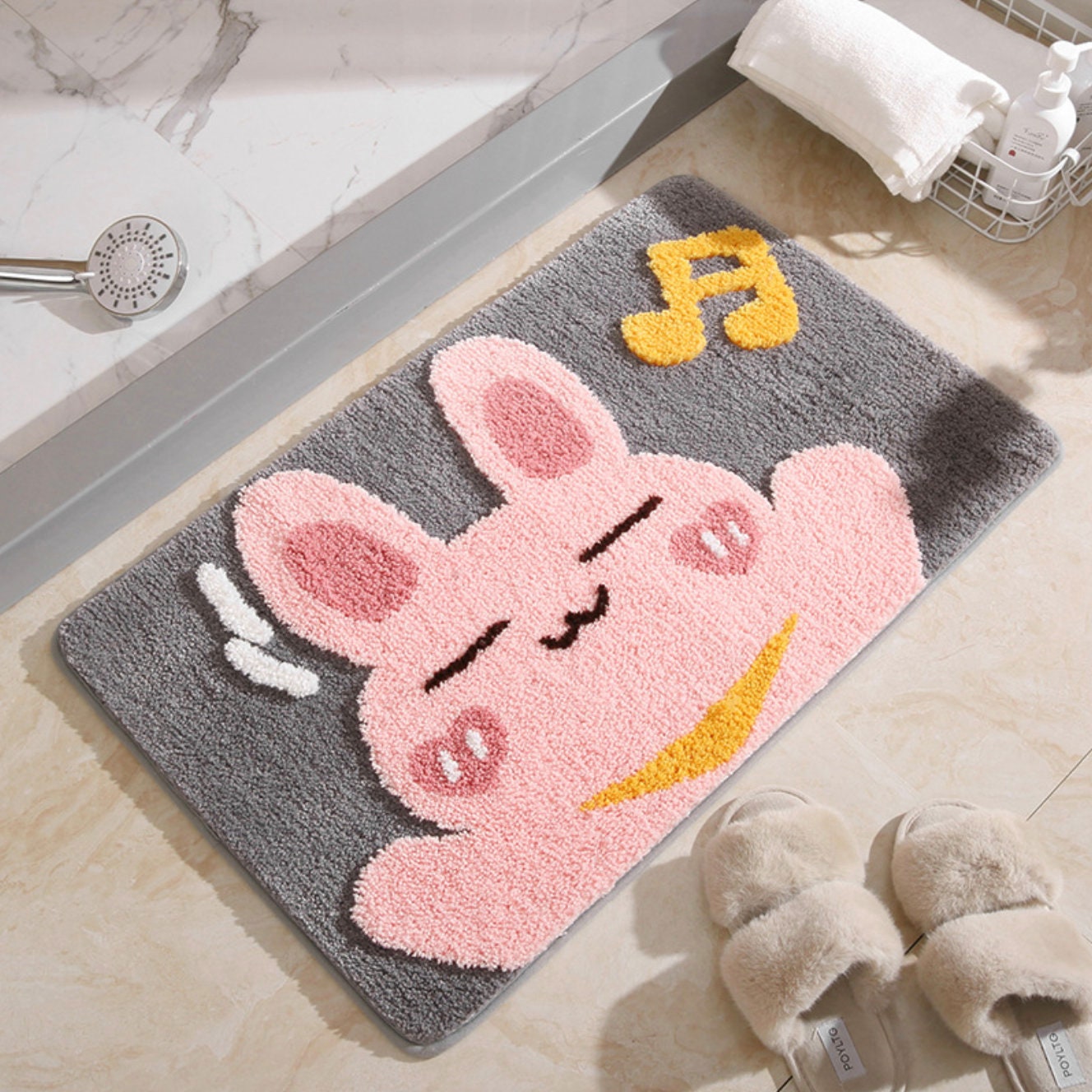 Fluffy 3d Bathroom Rug Set Washable Rug Cute Animal Mats Etsy UK