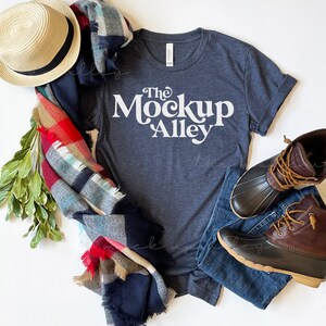 Bella Canvas 3001 Mockup| Bella Canvas Heather Navy Shirt Mockup | Winter Mockup | T- shirt Mockup | Mock up | Unisex t-shirt
