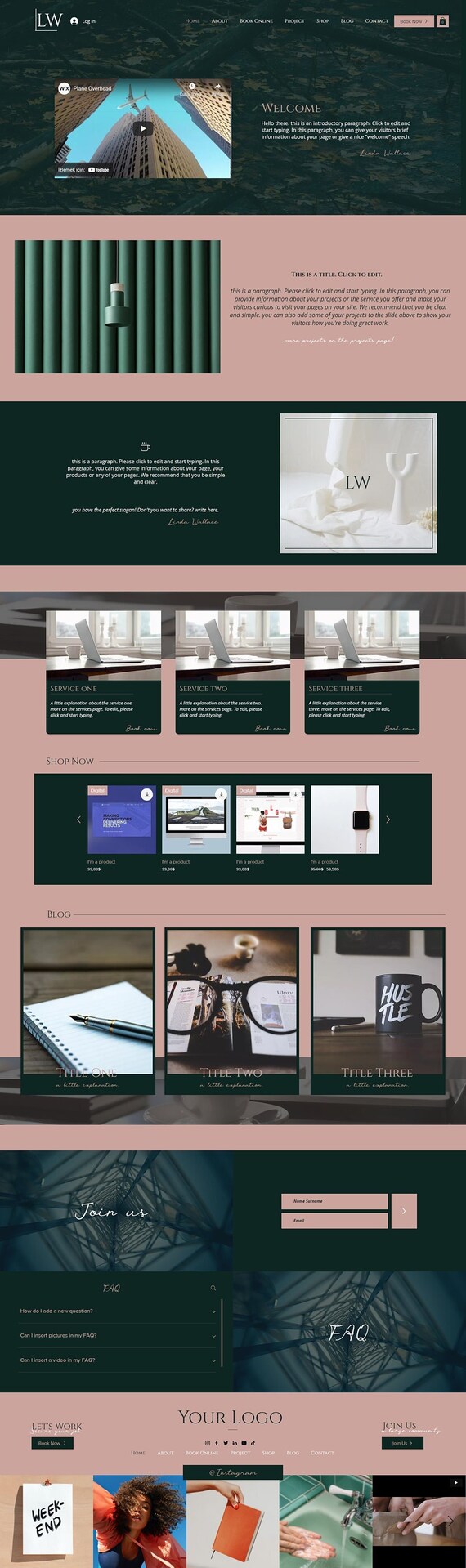 WIX WEBSITE TEMPLATE an Editable Wix Website Template | Etsy