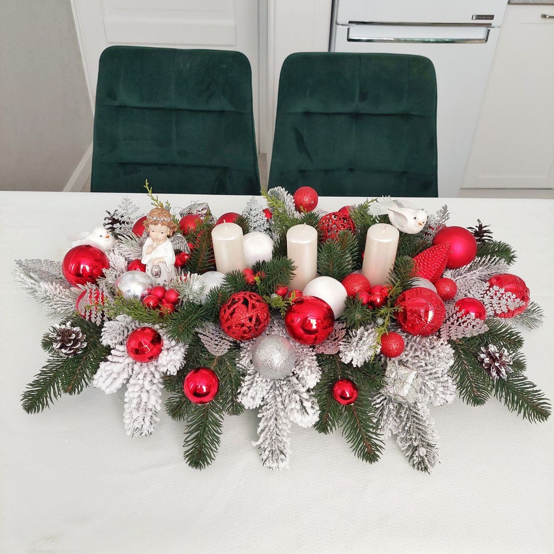 Long Christmas Centerpiece Dining Table Christmas Centerpiece - Etsy