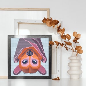 Flying fox cross stitch pattern, Australian animal, PDF download