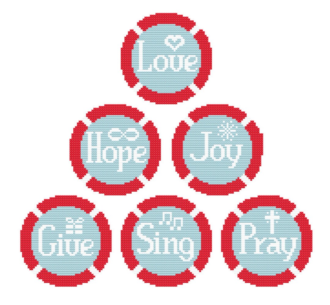 Lifesaver Christmas Tree Ornaments Cross Stitch Pattern Set Etsy