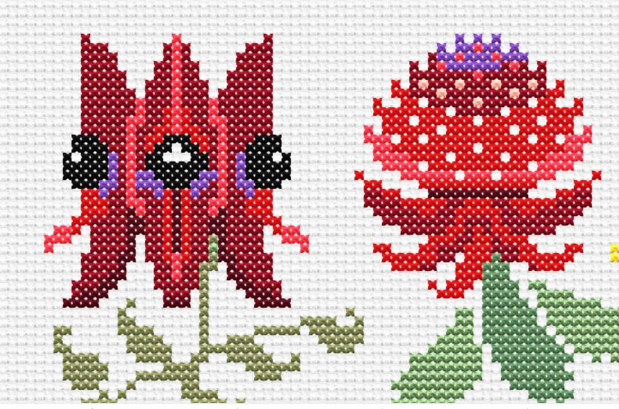 Red Wildflower Cross Stitch Pattern PDF Download Australian Etsy Australia