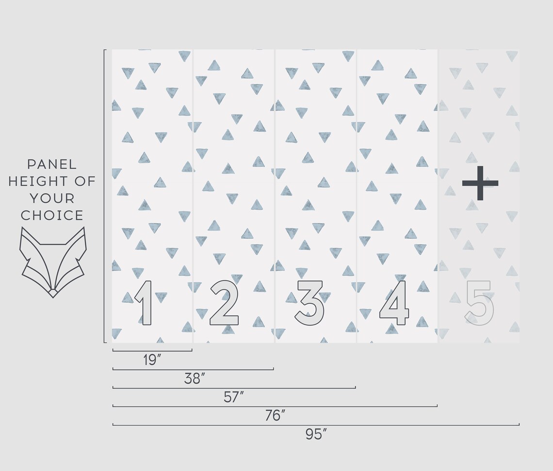 Nursery Wallpaper Baby Blue Triangle Pattern Removable Etsy