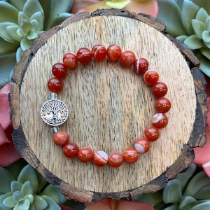 Sardonyx and Tree of Life Bracelet