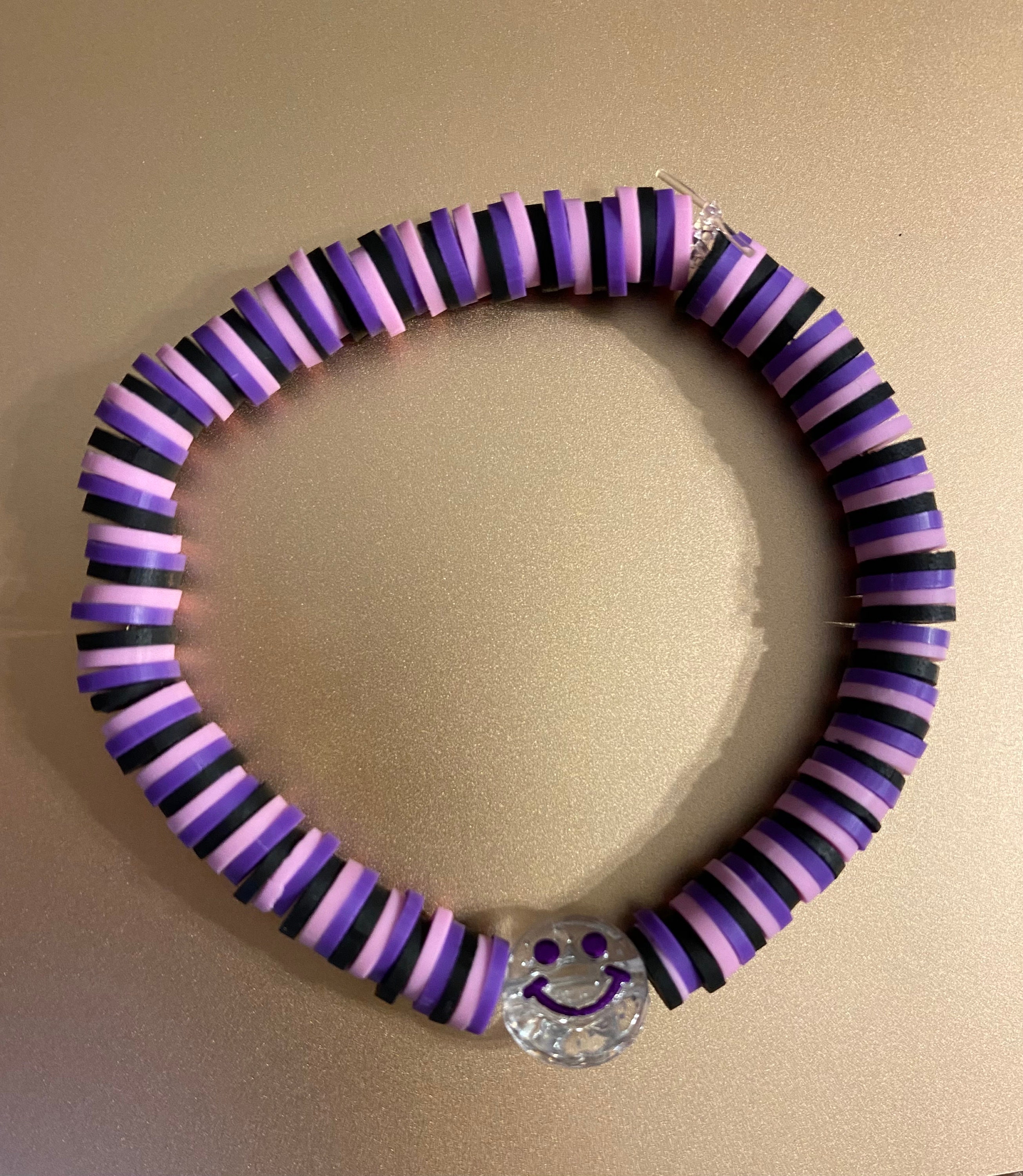 Purple Clay Bead Bracelet