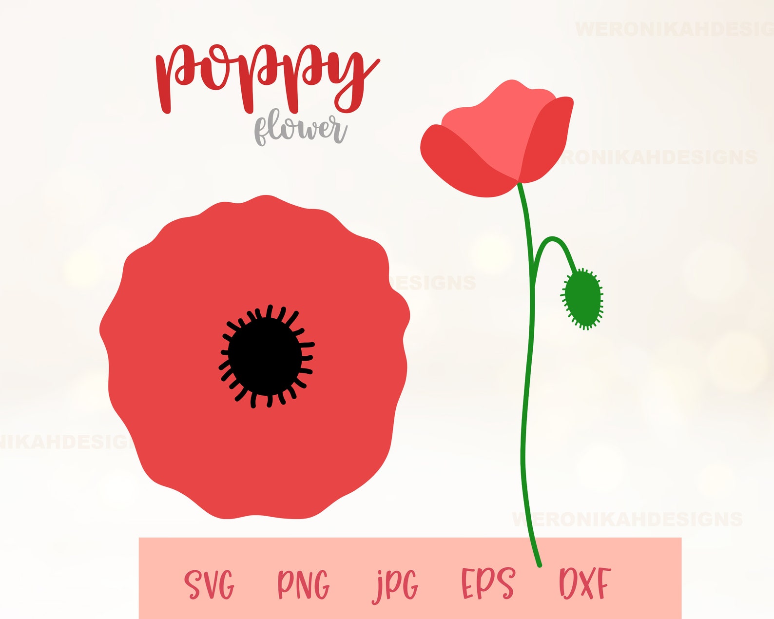 Poppy Svg Floral Svg Wildflower Svg Cut File For Cricut Etsy Canada