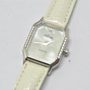 BIJOWIN white watch, small rectangular watch