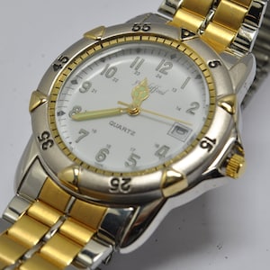 YVES LAFFOND two-tone watch with two-tone steel bracelet and date display