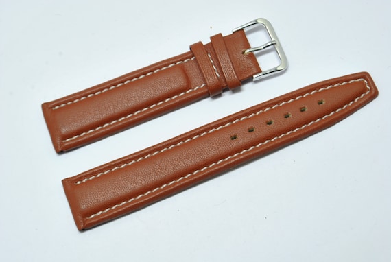 Neuf Sangle Marron Vrai Cuir Bracelet 20mm Accessoires Montre Band Idée