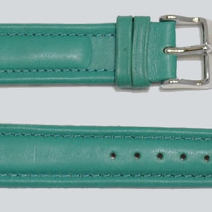18 mm, 20 mm, grünes Glattleder-Uhrenarmband im Vintage-Pilotenstil