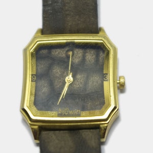 BIJOWIN watch gray dial and leather strap