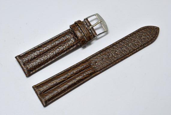 Bracelet De Montre Cuir Marron - 20mm - Boucle Déployante - Homme
