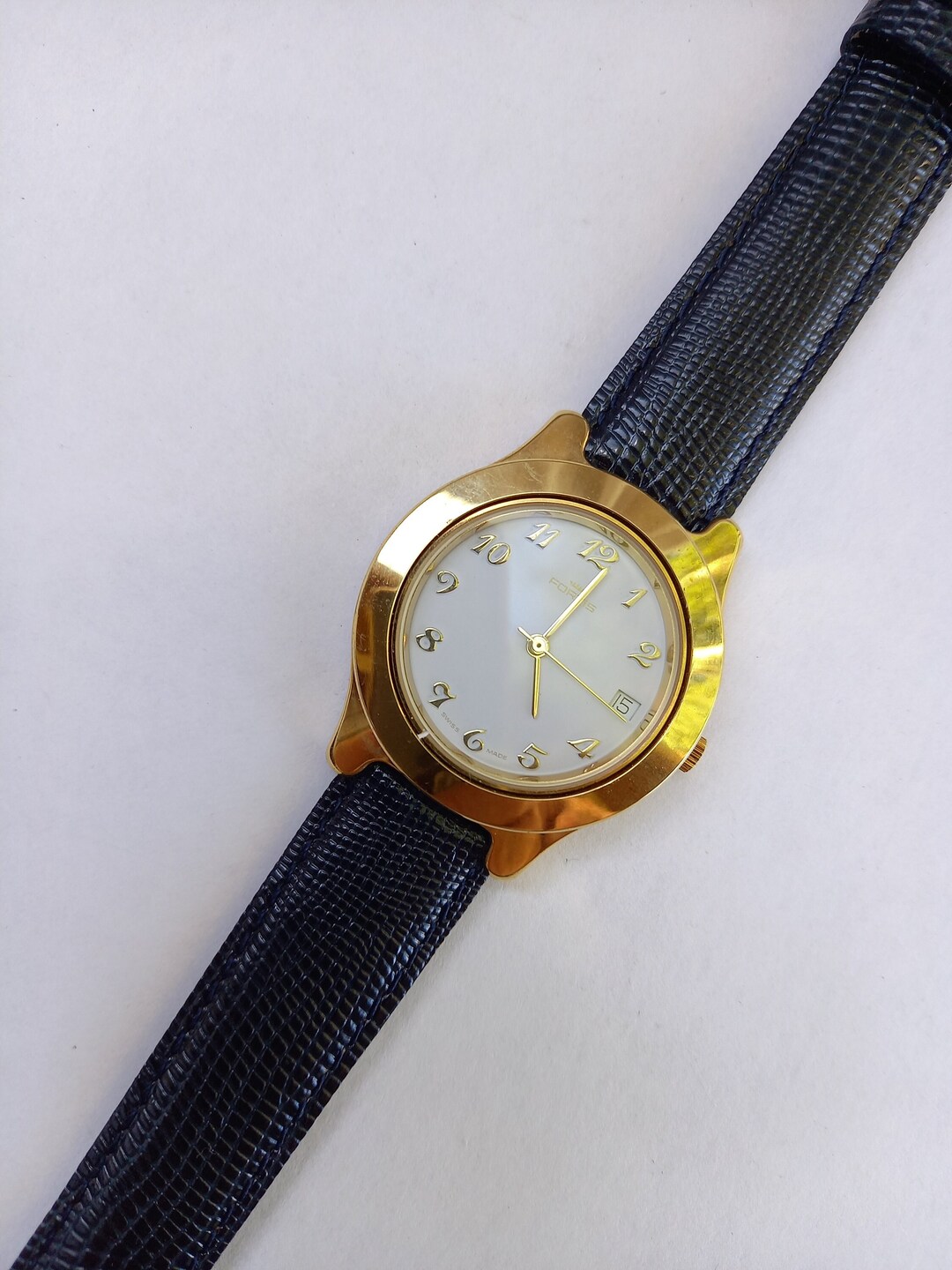 Montre Fortis Swiss Vintage - Cadran Semi-transparent Noir - Mouvement Quartz - Années 1990 - Neuf Avec étiquettes