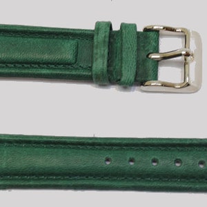 18 mm, antikes grünes Lederarmband im Fliegerstil