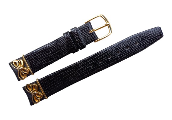 Bracelet De Montre En Cuir Noir Vintage - Largeur 16.60 Mm - Neuf Sans étiquette