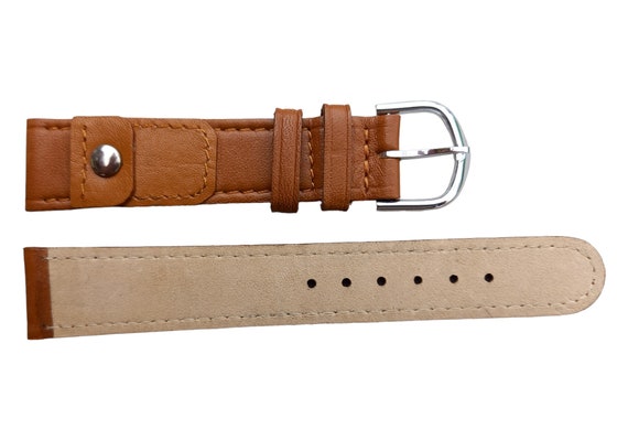 18mm Gold leather watch strap creation C View 4
