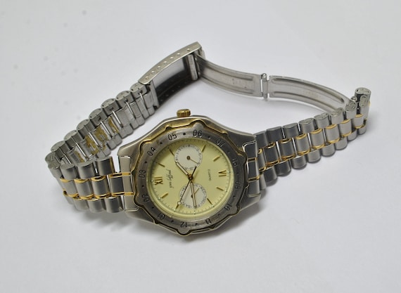 Montre Vintage Yves Meillon Pour Femme - Cadran Doré, Mouvement Quartz - Occasion