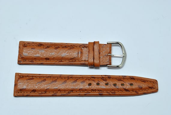 20mm, Meteor gold grain leather watch strap - image 4