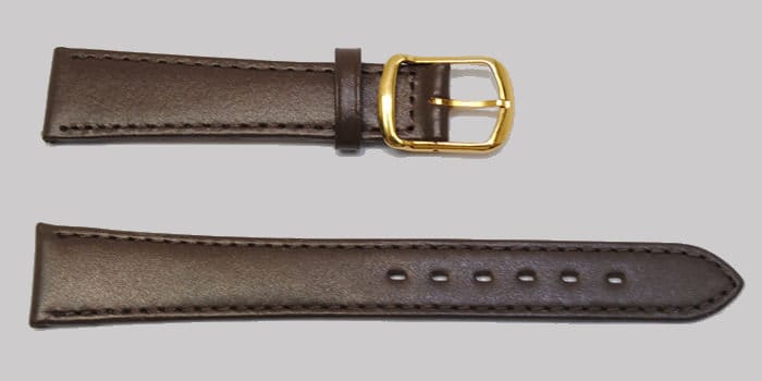 Bracelet De Montre Morellato Cuir Vachette Marron 18mm - Double Couture - Neuf