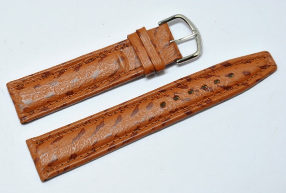 20mm, Meteor gold grain leather watch strap - image 1