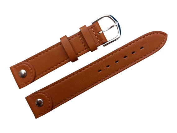 18mm Gold leather watch strap creation B