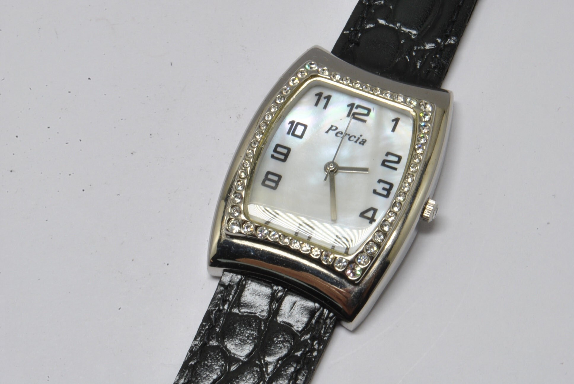 PERCIA Rectangular Watch With Rhinestones - Etsy display picture 1