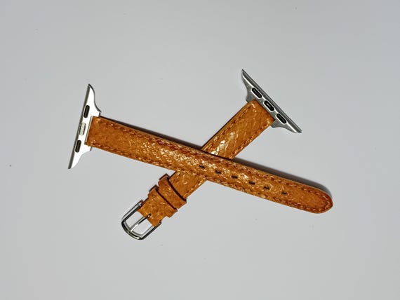 Bracelet appel Watch saumon véritable, bracelet Appel Watch cuir, bracelet Appel, Appel Watch