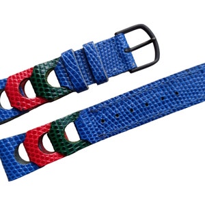 18 mm, leather watch strap original creation combination of 3 colors