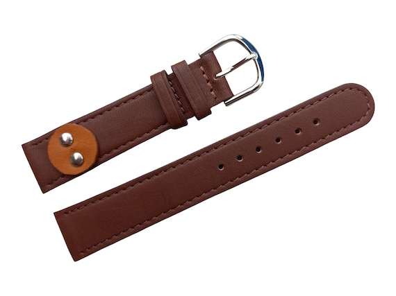 18mm Brown and gold leather watch strap creation E