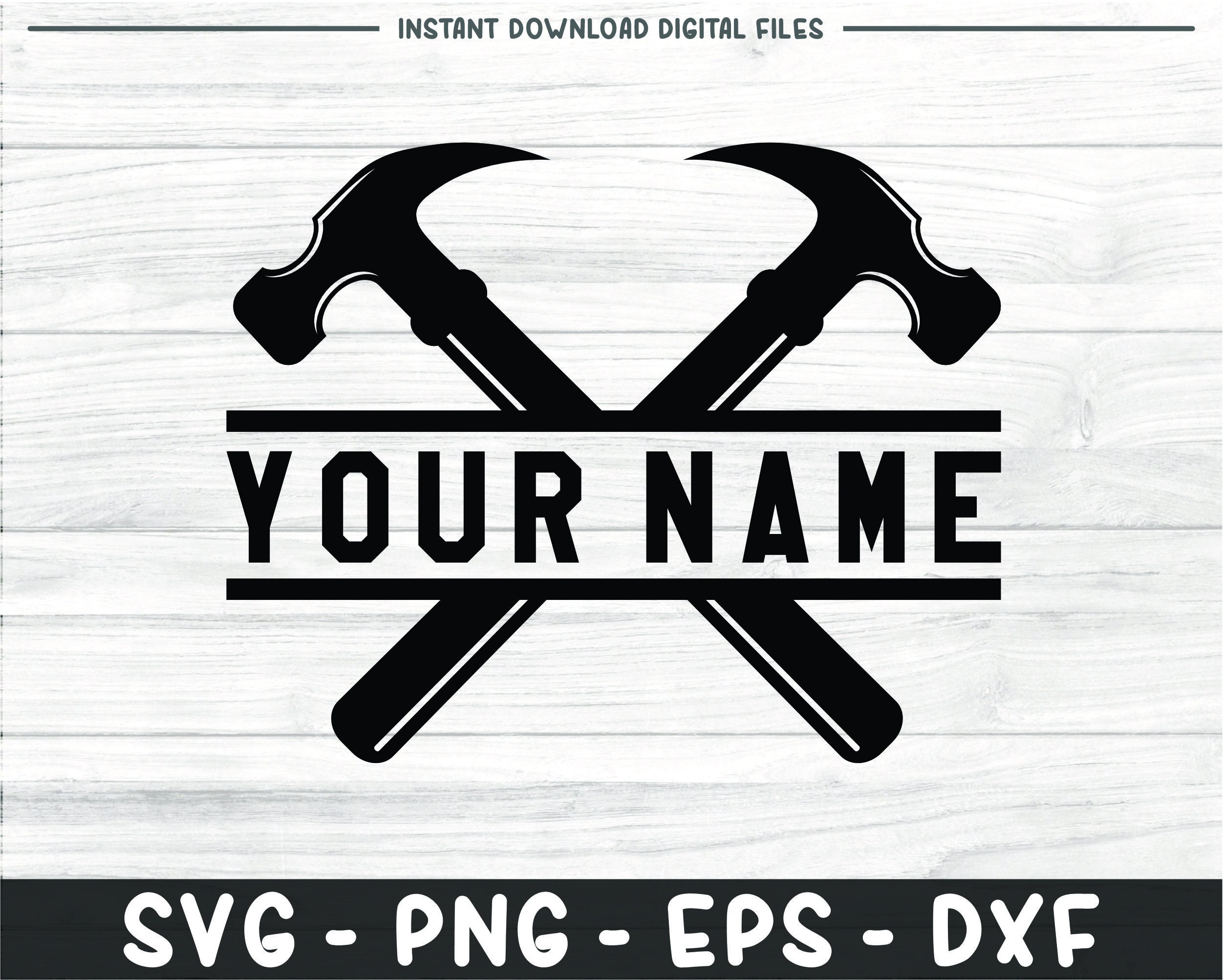 Hammer Split Monogram, Hammer Svg, Name Frame Svg, Hammer Cut Files
