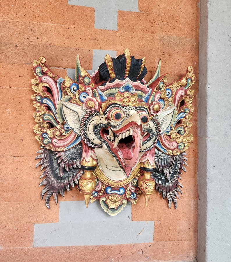 33cm Garuda Wooden Mask Garuda Bali Mask Mythology Exclusive Vintage