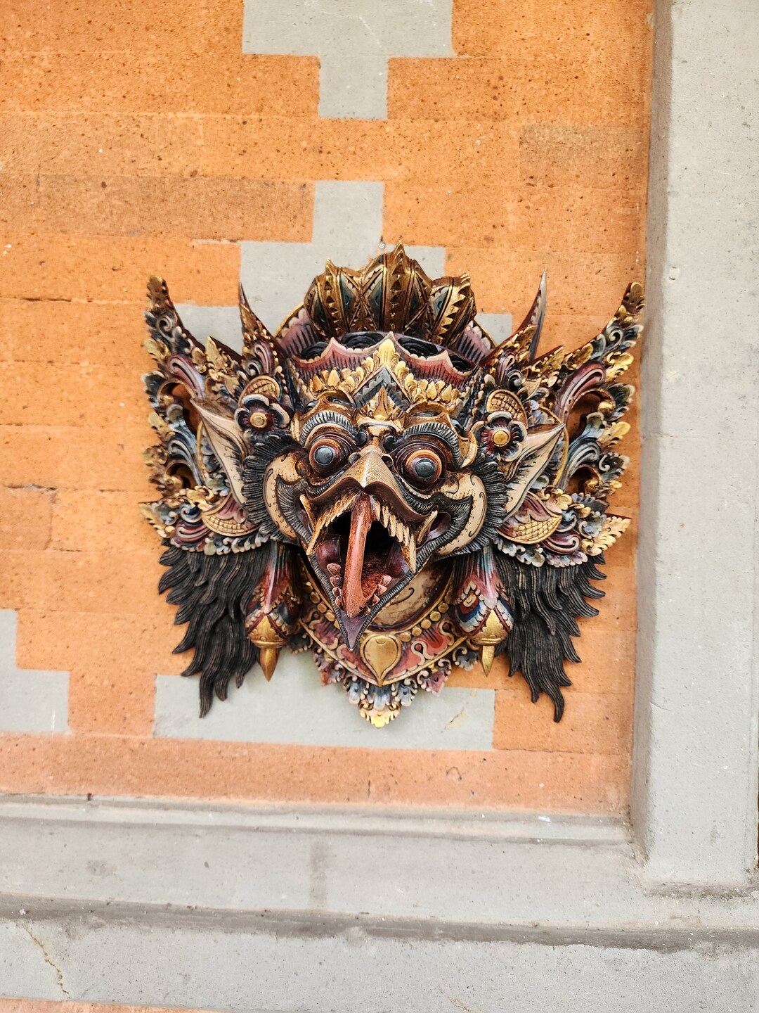 35cm Garuda Wooden Mask Garuda Bali Mask Mythology Exclusive Vintage