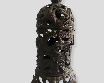 Collectible Chinese Old Silver copper Handwork carved Dragon Toothpick Box  sl 