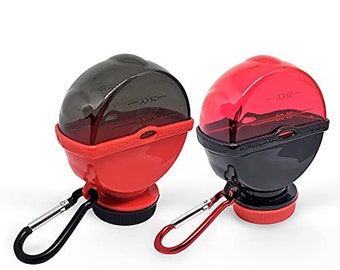 2er Pack Tragbare Ergänzung Pulver Aufbewahrung Behälter/Trichter mit Schlüsselanhänger 120CC schwarz/rot/schwarz
