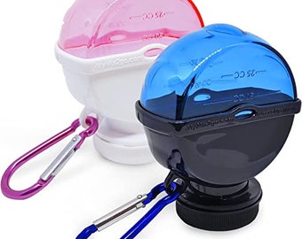 2er Pack tragbare Pulver Aufbewahrungsbehälter / Trichter mit Schlüsselanhänger 120cc schwarz / blau weiß / pink